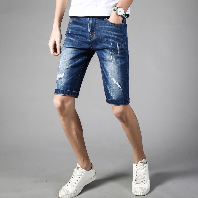 2020 summer new hong kong wind broken jeans mens five pants pants sports casual trend student short pants