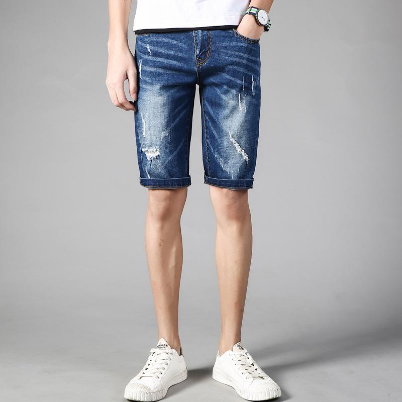 2020 summer new hong kong wind broken jeans mens five pants pants sports casual trend student short pants