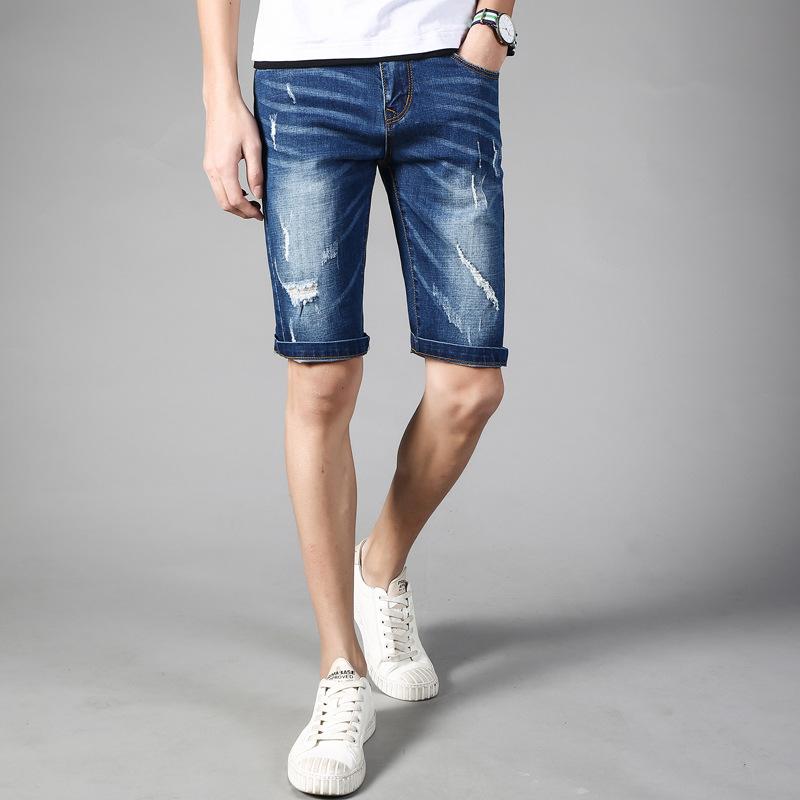 2020 summer new hong kong wind broken jeans mens five pants pants sports casual trend student short pants