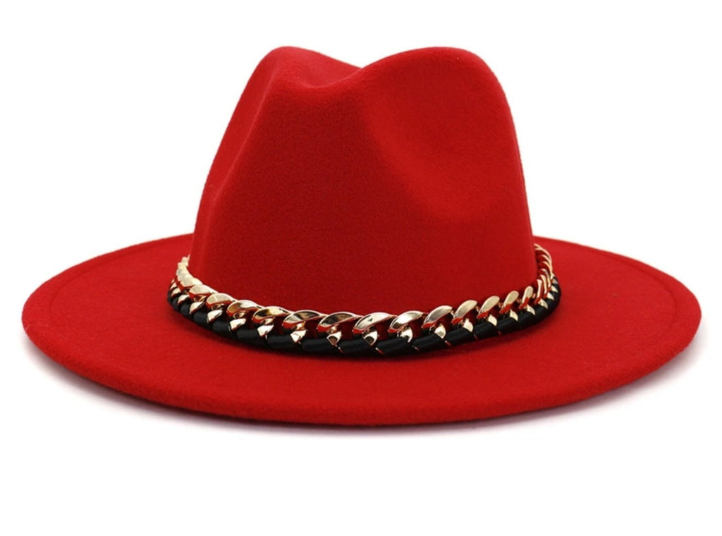 womens fedoras with chain
