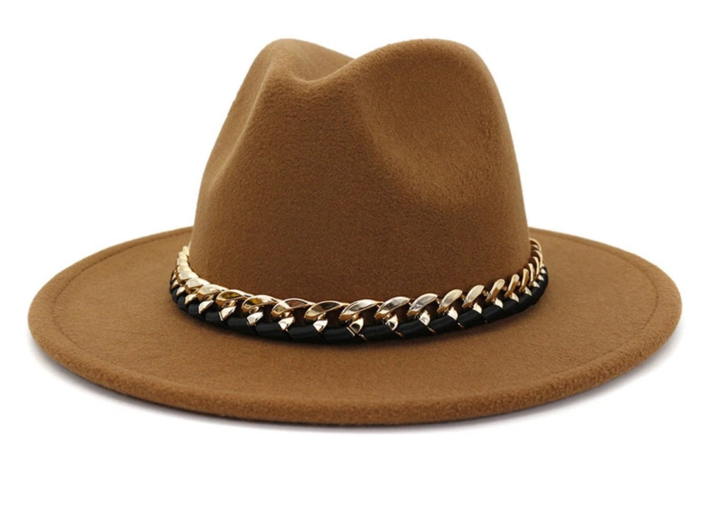 womens fedoras with chain