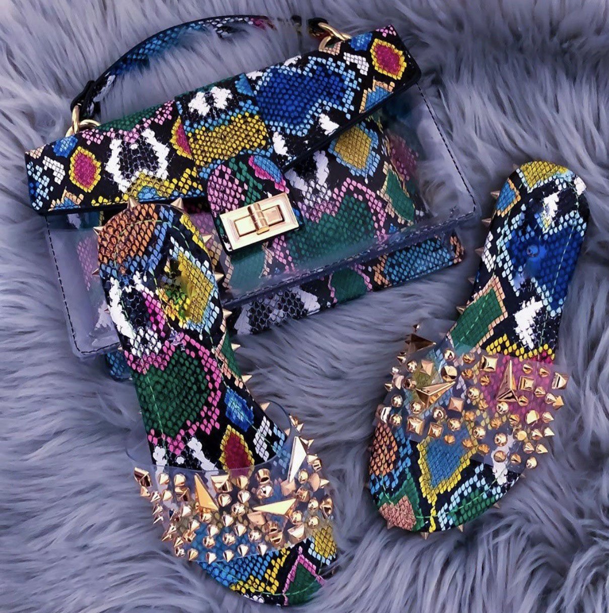 snake shoe bag combo set
