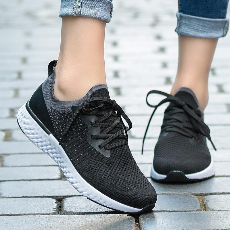 womens flyknit tennis lace up sneakers