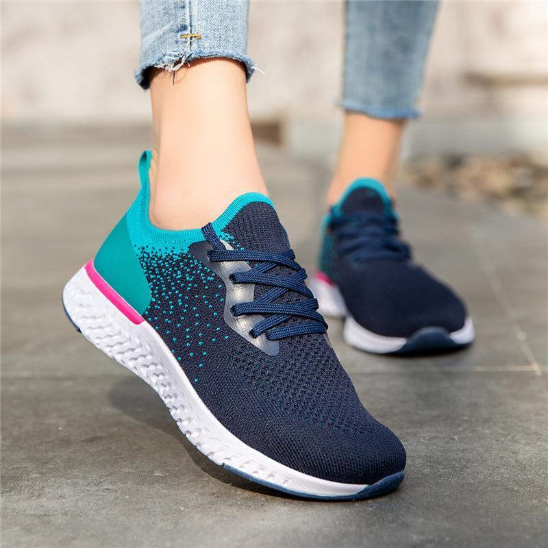 womens flyknit tennis lace up sneakers