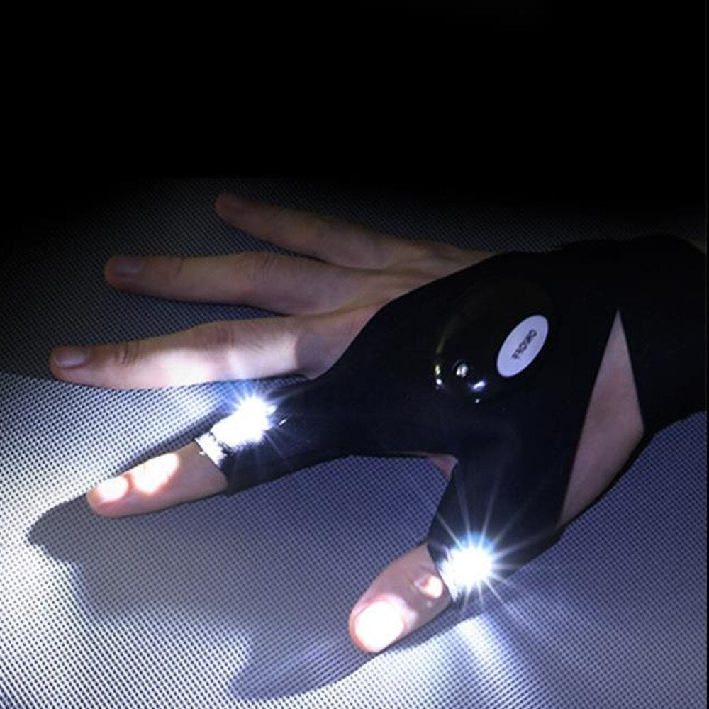 40Pcs Led Flashlight Luminous Fishing Gloves Breathable Outdoor Lighting Luminous Gloves Finger Lamp Gloves