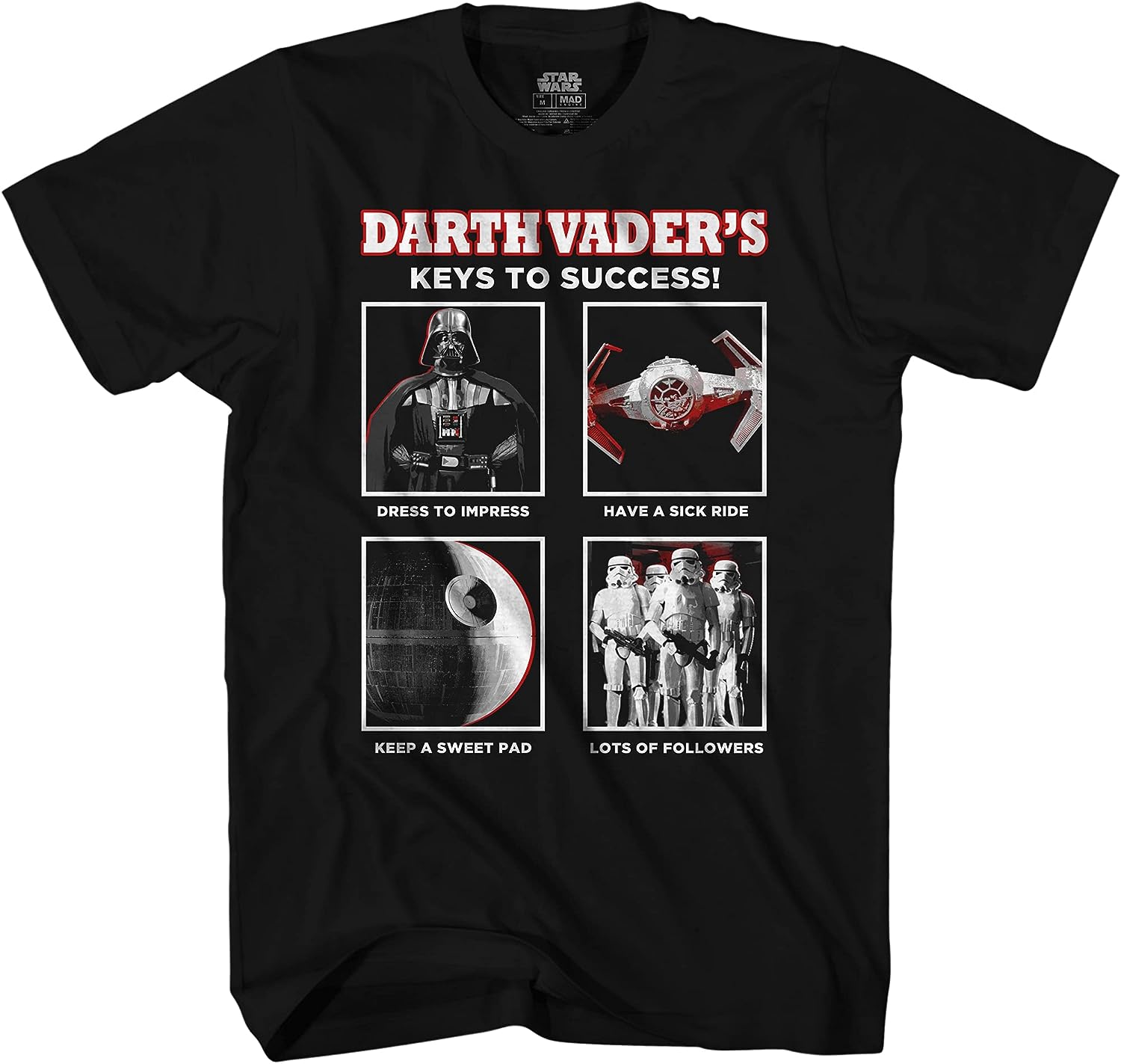 STAR WARS Darth Vader Keys to Success Funny Adult Tee Graphic T-Shirt for Men Tshirt