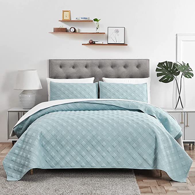 charlie allen quilt set twin size 68x90 2 piece bedspread soft microfiber lightweight and reversible bedding coverlet bed cover white1 quilt and 1 sham