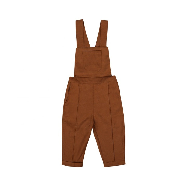 Good Quality for Sale OEM ODM Long Sleeves Shirt, Brown Overalls 2 Pieces Outfits Baby Boy Set - Linen Set