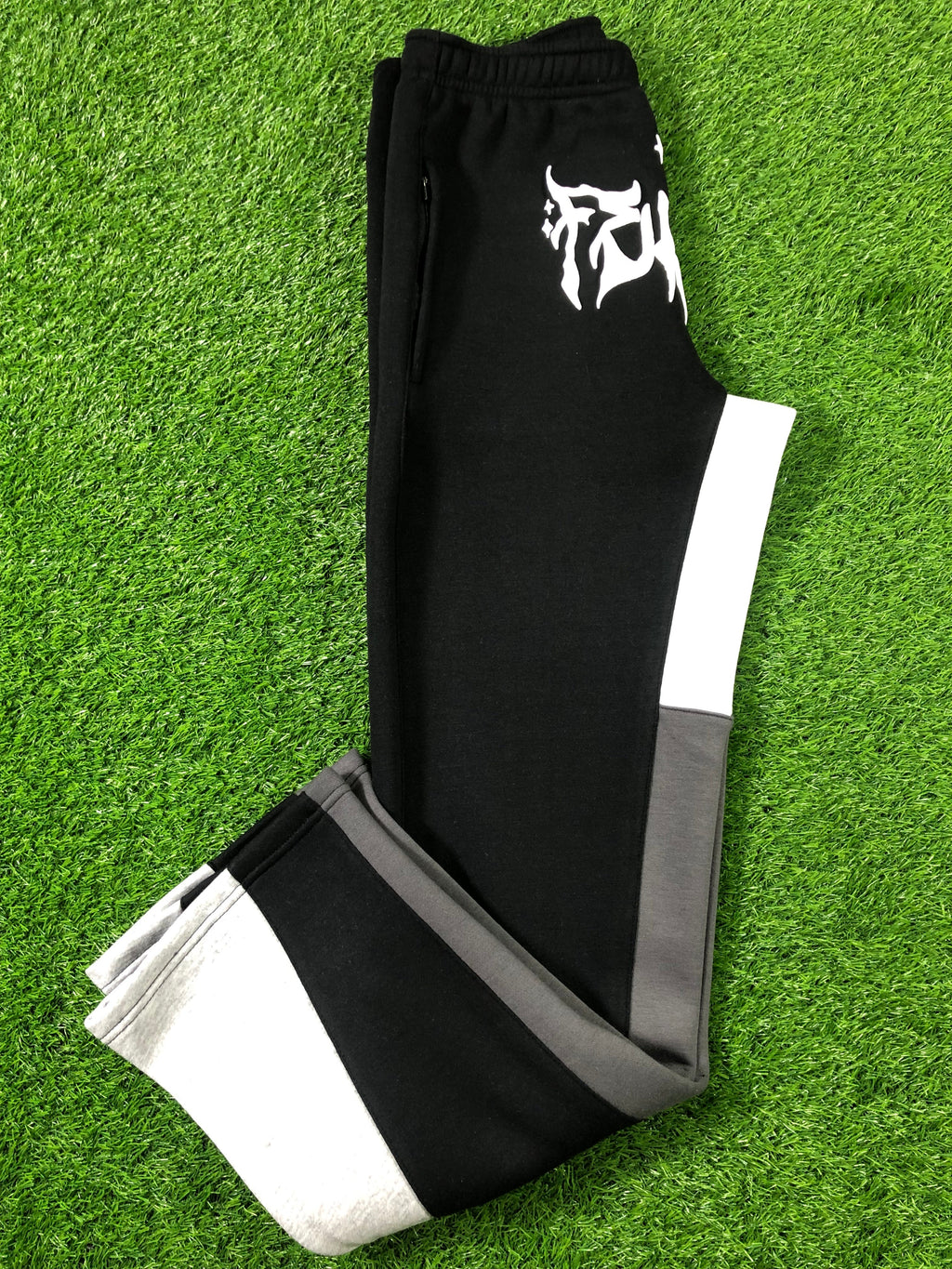 Custom gallery mens track stacked flair trouser 100% cotton flared sweatpants painted flare sweat pants men
