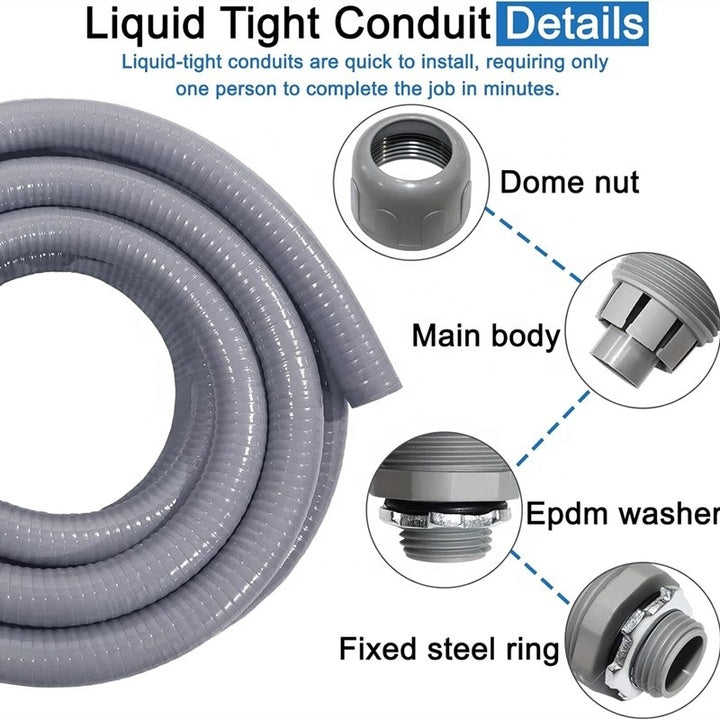 Nonmetallic Flexible Liquid Tight Conduit UV Resistant Corrugated Conduit PVC Electrical Tubing Pipe for Electrical Wiring