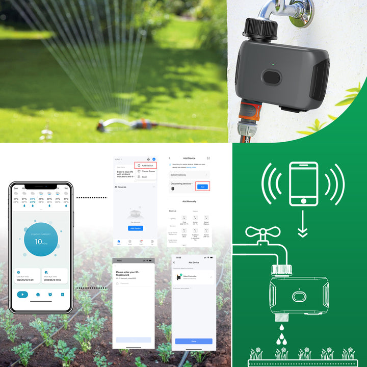 WIFI Irrigation Timer Factory Supply Home Garden Irrigation Controller Automatic Garden Water Timer With Sprinkler SGW03WF