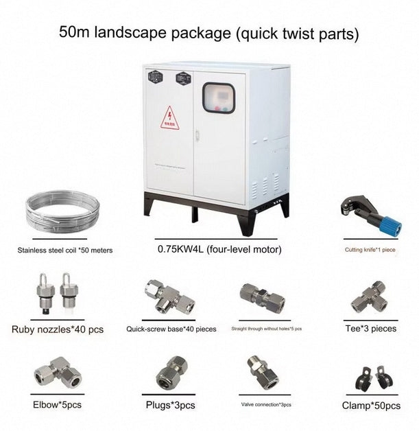 High Pressure Vertical Fog Machine Water Misting Spraying System with Accessories for Deodorization in Pig and Cattle Farm