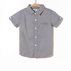 Wholesale Summer Casual Baby Boy Shirts Cotton Plaid Kids Woven Poplin Chambray Button-Down Shirts