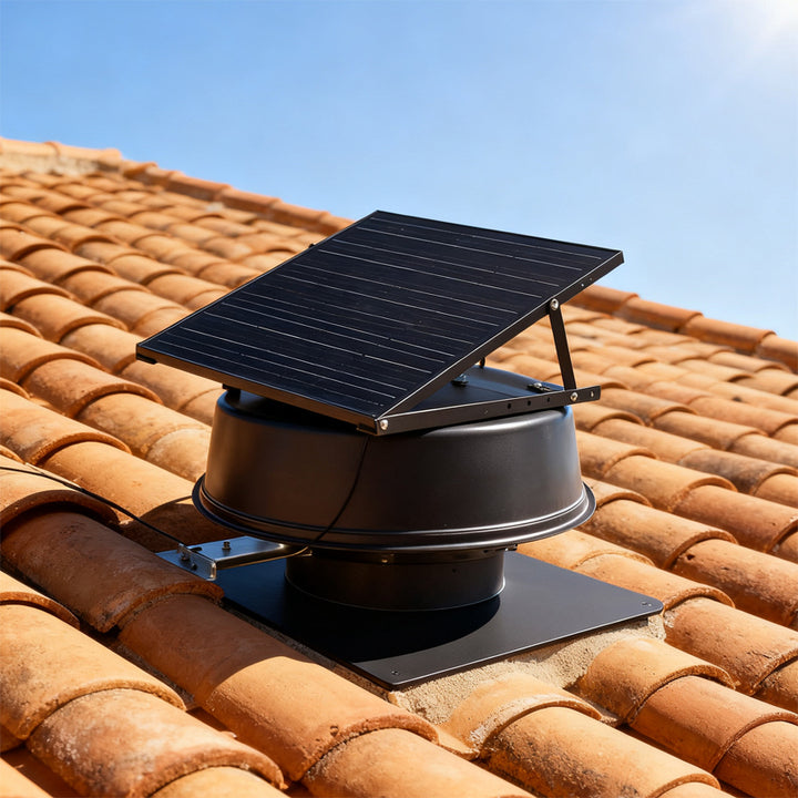 12 Inch Axial Fan Blades Solar Attic Air Vent Fan Solar Power Residential House Roof Ventilation Fan for Home / Factory