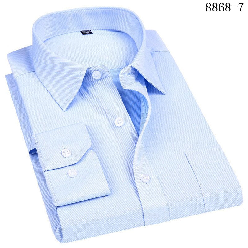 New Premium Quality Men's Casual Shirts 2023 Single Breasted Mens Slim Fit Dress Long Sleeve Shirts Soild Male Social Shirts