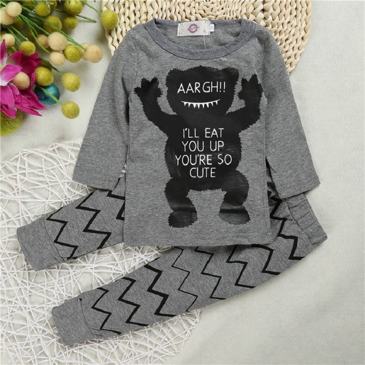 Long Sleeve Cotton Baby Boy Clothing Sets Fall Toddler Clothes Set 2 Pcs Newborn Pajamas New Born Baby Clothes Set Wholesale