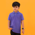 Summer Season 100% Combed Cotton Pique 220 gsm Custom Embroidered Logo Short Sleeves Dark Purple Kids Polo Shirt