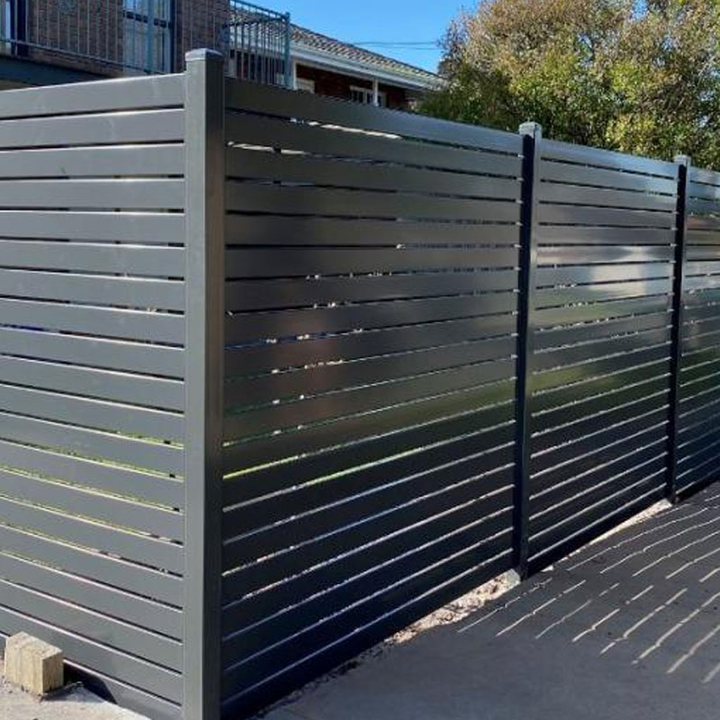 Eco-Friendly Laser Cut Aluminum Slat Garden Fence Screen Gate System Rodent Proof Waterproof 7 Feet Height Villa Outdoor Use
