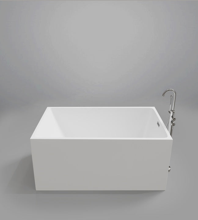 1100/1200/1300mm Small Freestanding Bathtub Acrylic Soaking Square with Chrome Drain Pipe CUPC Certified
