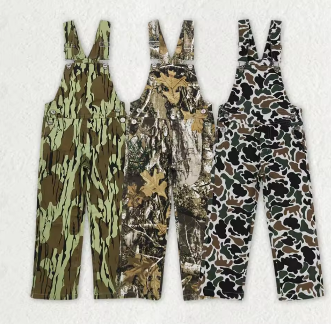 Fall Hunting Camo Denim Strap Jumpsuits Overall Boutique Long Pants Clothes