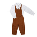Good Quality for Sale OEM ODM Long Sleeves Shirt, Brown Overalls 2 Pieces Outfits Baby Boy Set - Linen Set