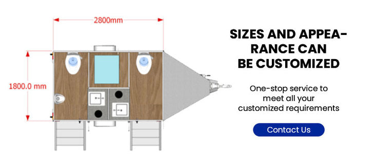 All-in-one Mobile Restroom Trailer Portable Toilet with Hand Wash Sink for Hygienic Outdoor Camping Experience