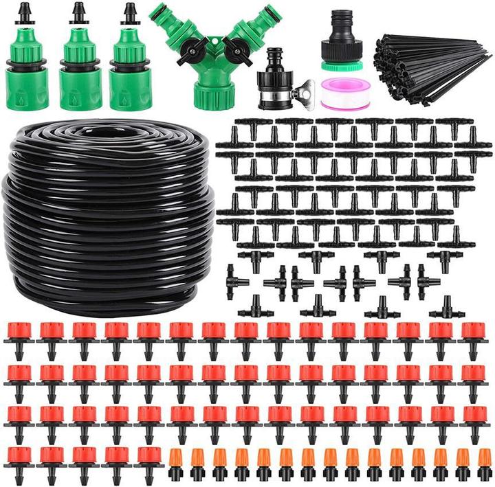 164ft Adjustable Garden Drip Irrigation Kit with Hose Automatic Watering System Gardening Agriculture GreenSpace Patio Lawn Care