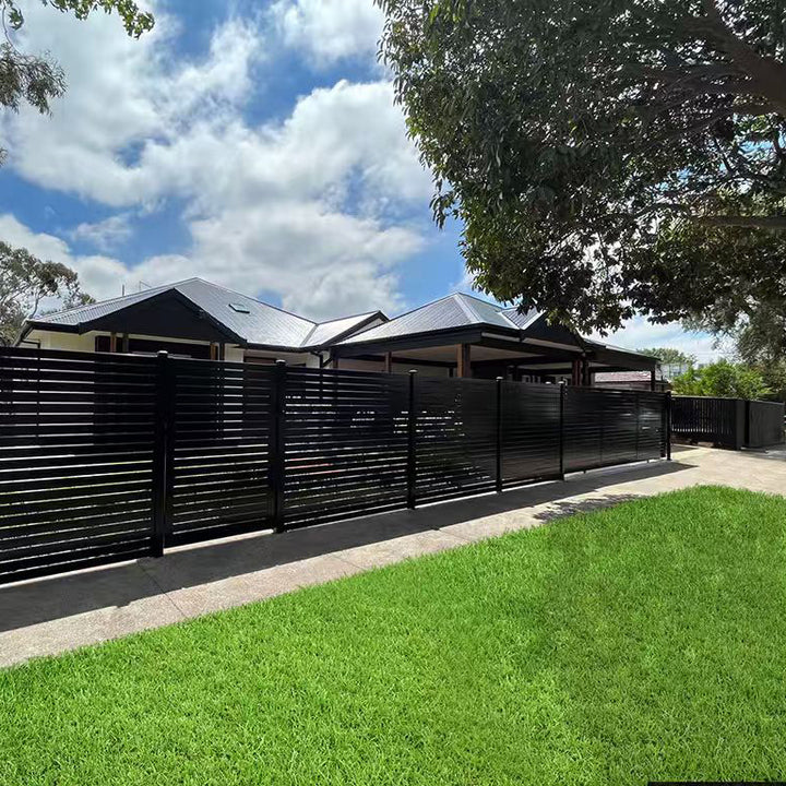 Eco-Friendly Laser Cut Aluminum Slat Garden Fence Screen Gate System Rodent Proof Waterproof 7 Feet Height Villa Outdoor Use