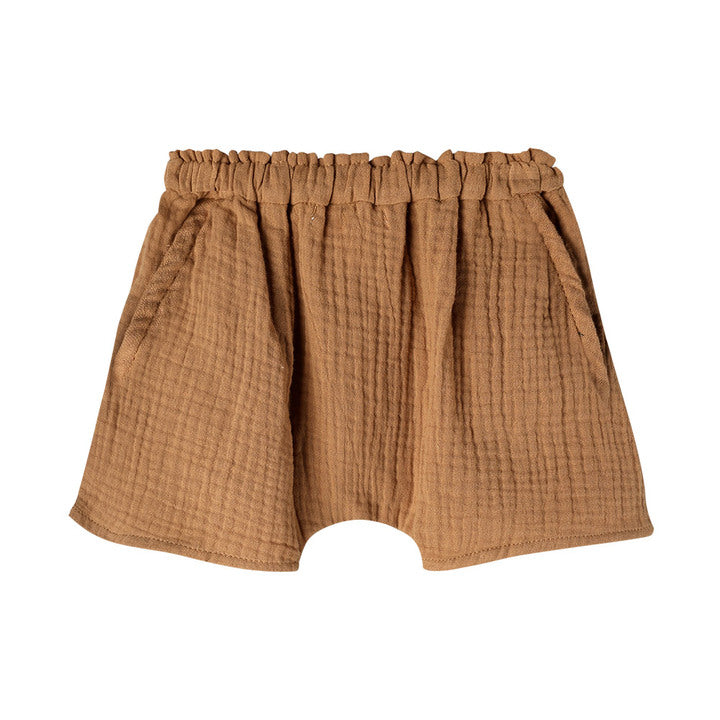 Best Price Baby Clothes Set 2 Pieces Summer Autumn Outfit , Beige Short Sleeves Shirt, Brown Short Pants - Zane Set