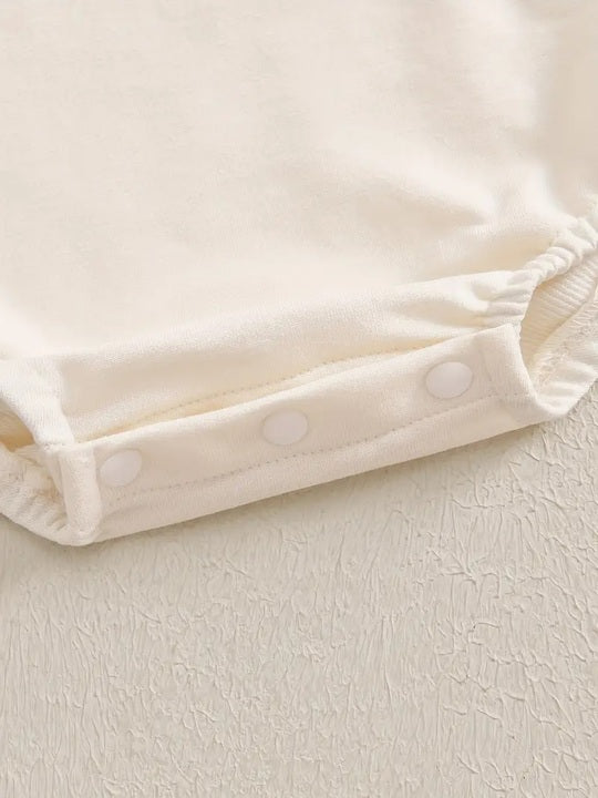 White Wholesale Newborn Baby Boy Girl Fall Clothes Funny Letter Print Sweatshirt Romper Long Sleeve Bodysuit 100% Cotton Worsted
