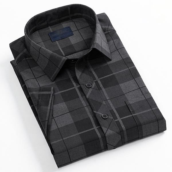 Design Mens Dress Shirt Cotton-  Cheap Price High Quality men's shirt - Plaid/solid design style