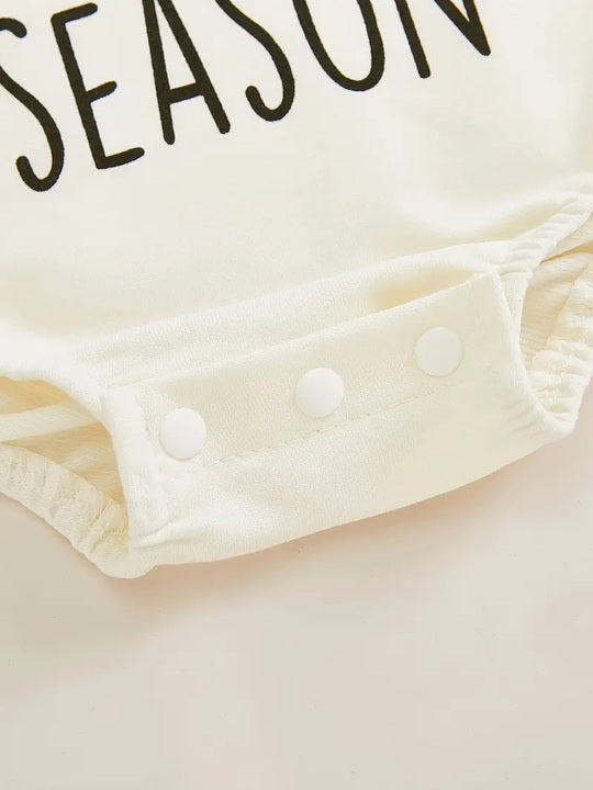 White Wholesale Newborn Baby Boy Girl Fall Clothes Funny Letter Print Sweatshirt Romper Long Sleeve Bodysuit 100% Cotton Worsted