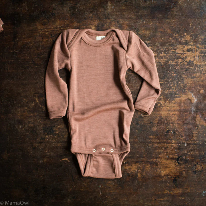 Custom 17.5 Micron Merino Wool Jumpsuit OEKO-TEX Certified Winter Fall Warm Pajamas Crescent Zippy Baby Romper Onesie