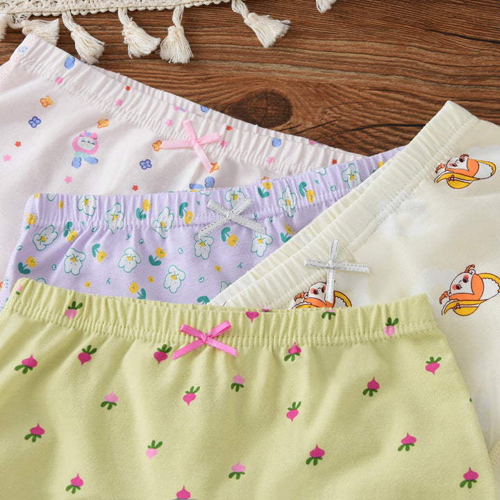 Wholesale Children's Underwear Girls Panties Cotton Boxer Fine Clothes With Cartoon Print Kids Underwear