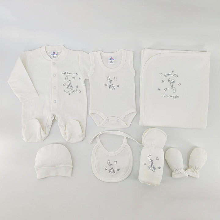 Factory Sell Newborn Baby Clothing Cotton Layette 8 PCS Baby Clothes Gift Set in Basket