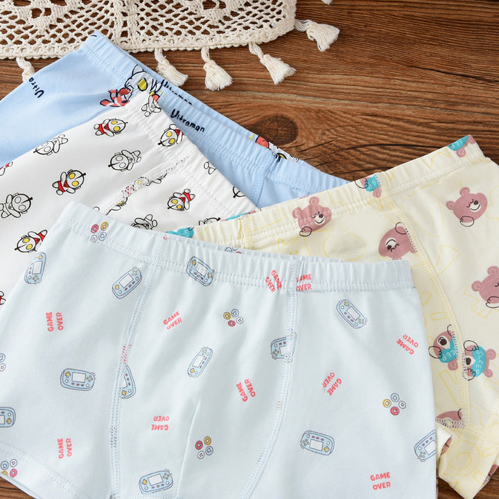 Wholesale Children's Underwear Girls Panties Cotton Boxer Fine Clothes With Cartoon Print Kids Underwear