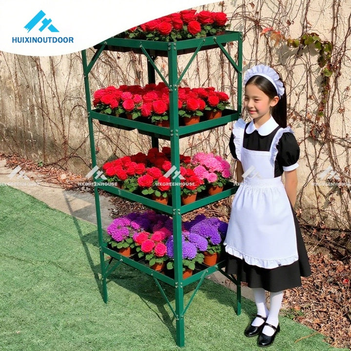 Metal Flower Stand Powder Coated DIY Fresh Display Base Pot for Home Garden Nursery Design Floor Hanging