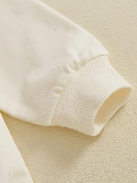 White Wholesale Newborn Baby Boy Girl Fall Clothes Funny Letter Print Sweatshirt Romper Long Sleeve Bodysuit 100% Cotton Worsted