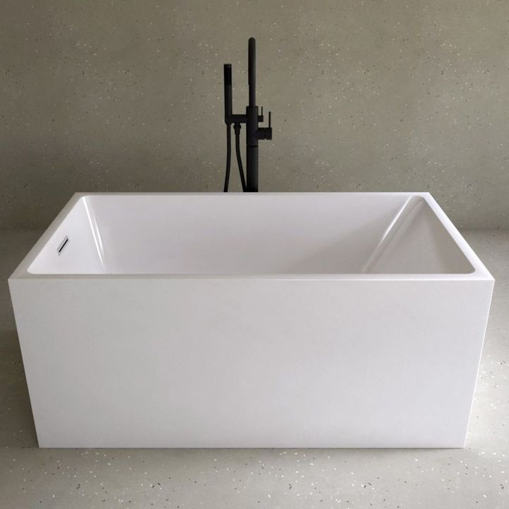 1100/1200/1300mm Small Freestanding Bathtub Acrylic Soaking Square with Chrome Drain Pipe CUPC Certified