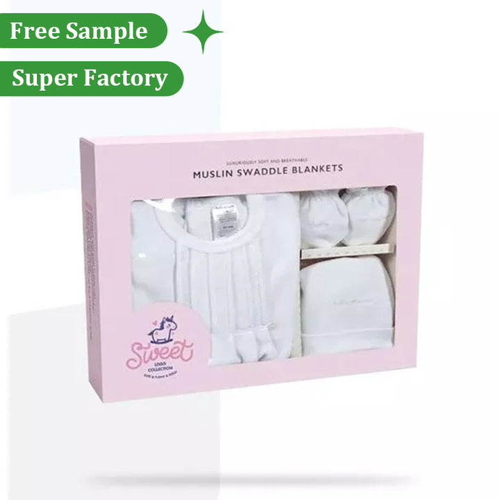 Custom Printed Color Baby Clothes Gift Box Kids Clothing Packaging Boxes
