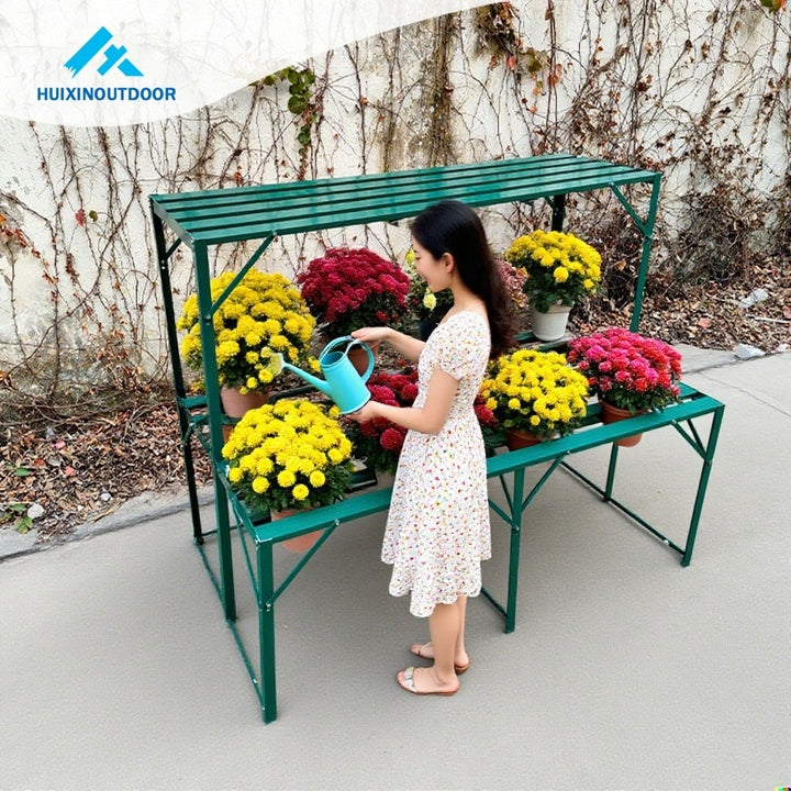 Metal Flower Stand Powder Coated DIY Fresh Display Base Pot for Home Garden Nursery Design Floor Hanging