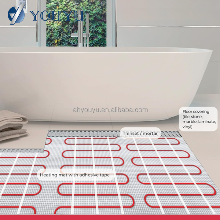 Easy to Install Under Tile Electric Radiant Floor Heating System With WiFi Controlled Thermostatic