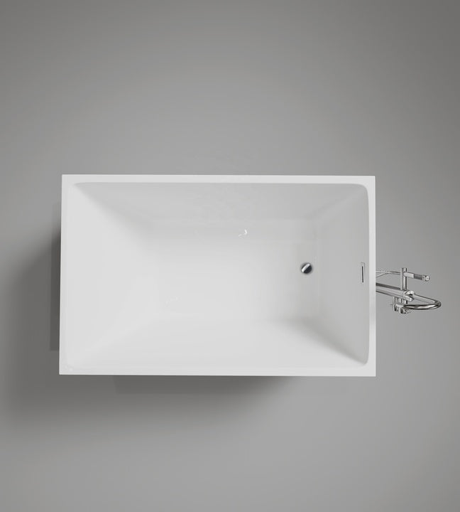 1100/1200/1300mm Small Freestanding Bathtub Acrylic Soaking Square with Chrome Drain Pipe CUPC Certified