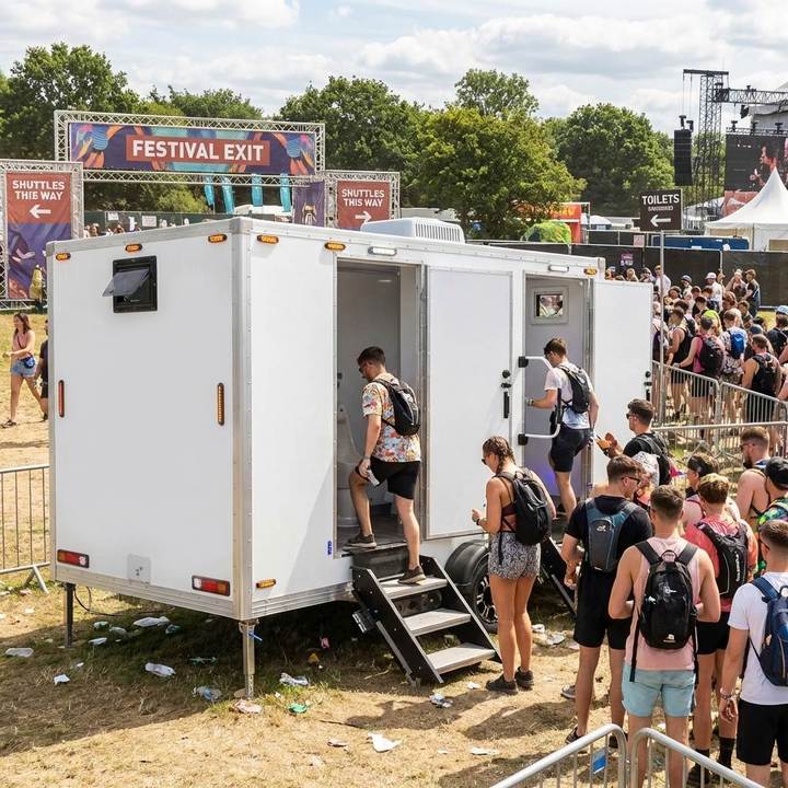 All-in-one Mobile Restroom Trailer Portable Toilet with Hand Wash Sink for Hygienic Outdoor Camping Experience