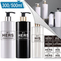 Bathroom Shampoo Dispenser Refillable Conditioner Body Wash Shower Storage Glossy Bottles Lotion Press Bottle 300/500ml
