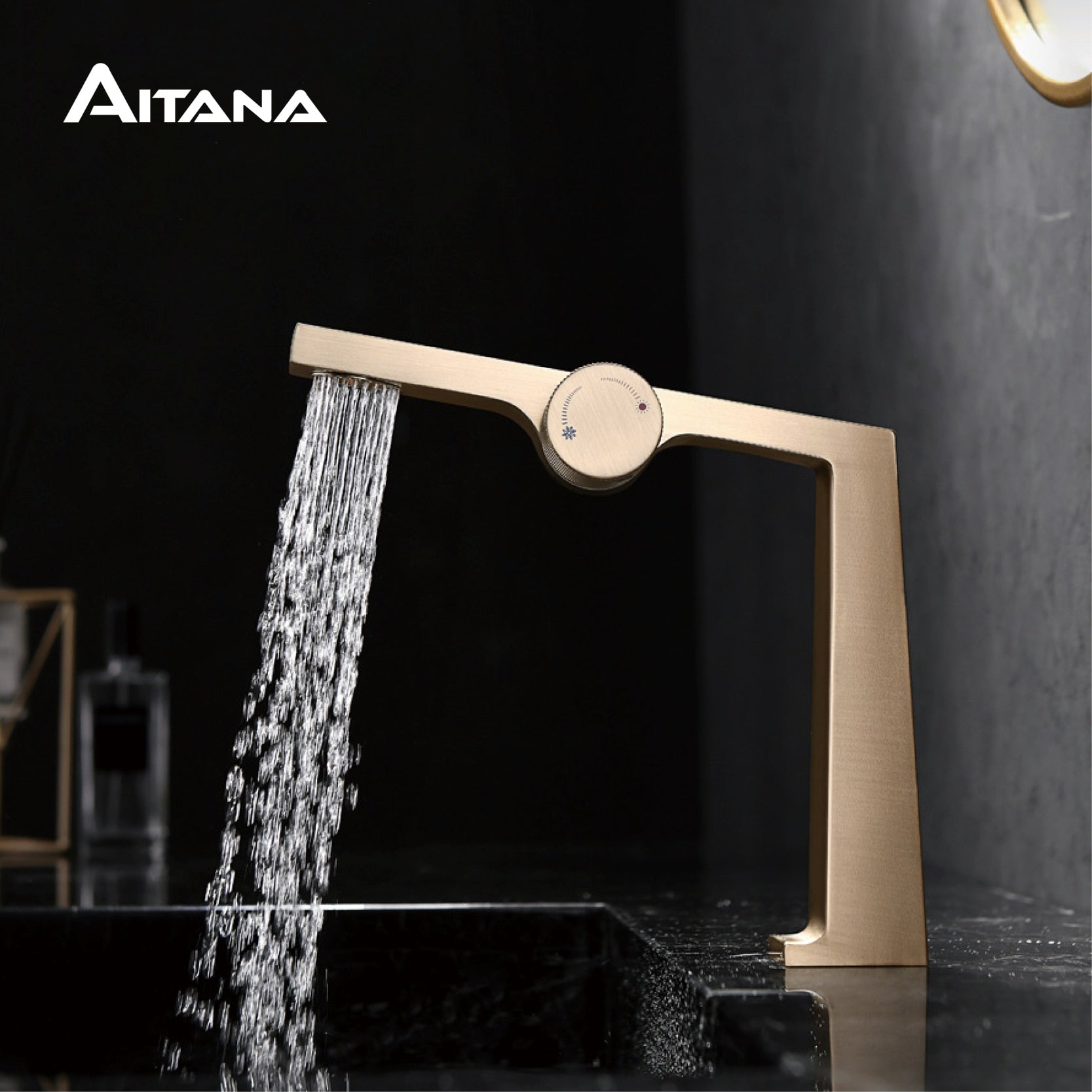Bathroom faucet knob switch creative water outlet design single handle single hole cold and hot double control basin faucet