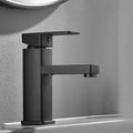 Black faucet Stainless Steel waterfall faucet Mixed faucet Countertop hot and cold mixed water bathroom faucet square single hol