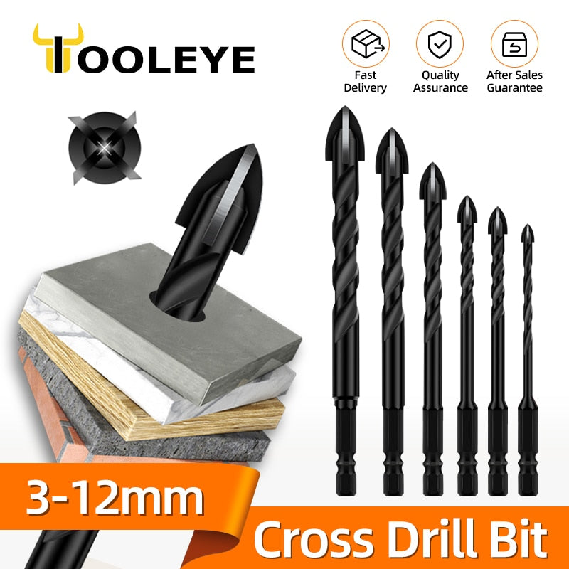Cross Hex Drill Bit Set For Concrete Porcelain Tile Glass Metal Professional Multifunction Drill Bits Kit Tools Carbide Drills