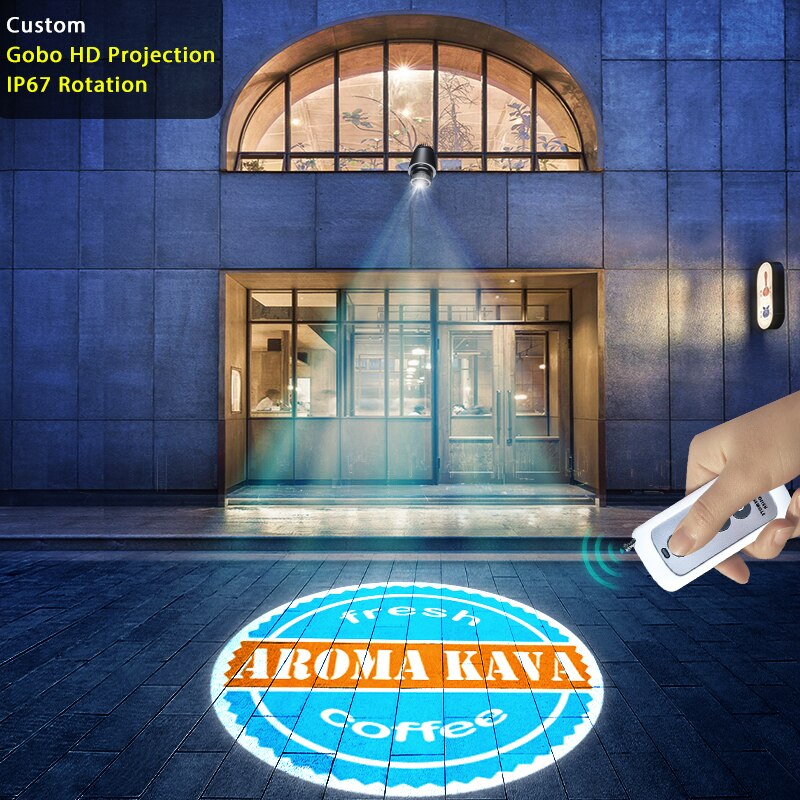 Custom Outdoor Advertising Gobo Light RersonnalisÃ© Waterproof IP67 Image Rotation  Led Logo Projector On Shop Entrance Floor