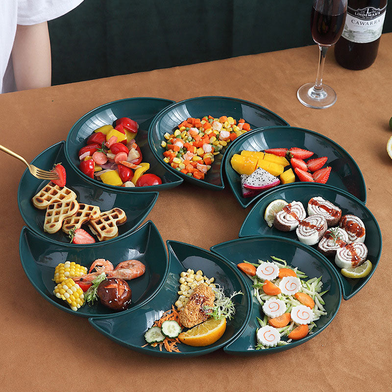 Dinner Plate Set Combination Platter Food Grade PP Moon Shape Dinnerware Gourmet Plate Kitchen Accessories Dishes